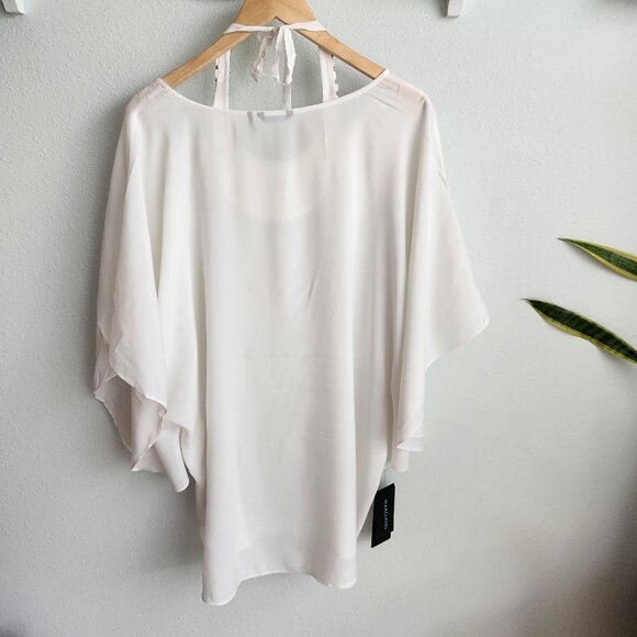 Guess Marciano white flowy kaftan top S NWT - Picture 2 of 4